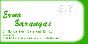 erno baranyai business card